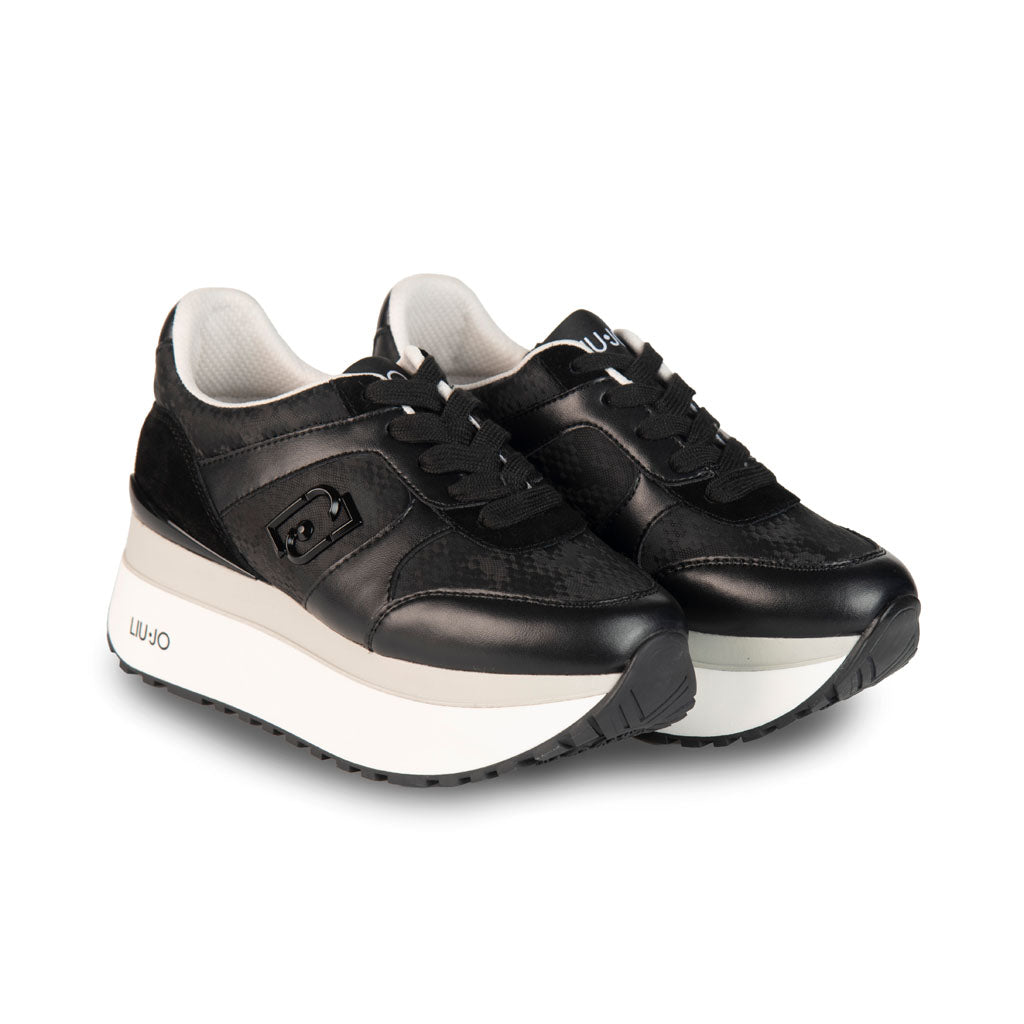 SNEAKERS DONNA LIU JO IN PELLE - COL. NERO