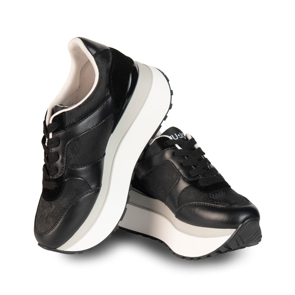 SNEAKERS DONNA LIU JO IN PELLE - COL. NERO