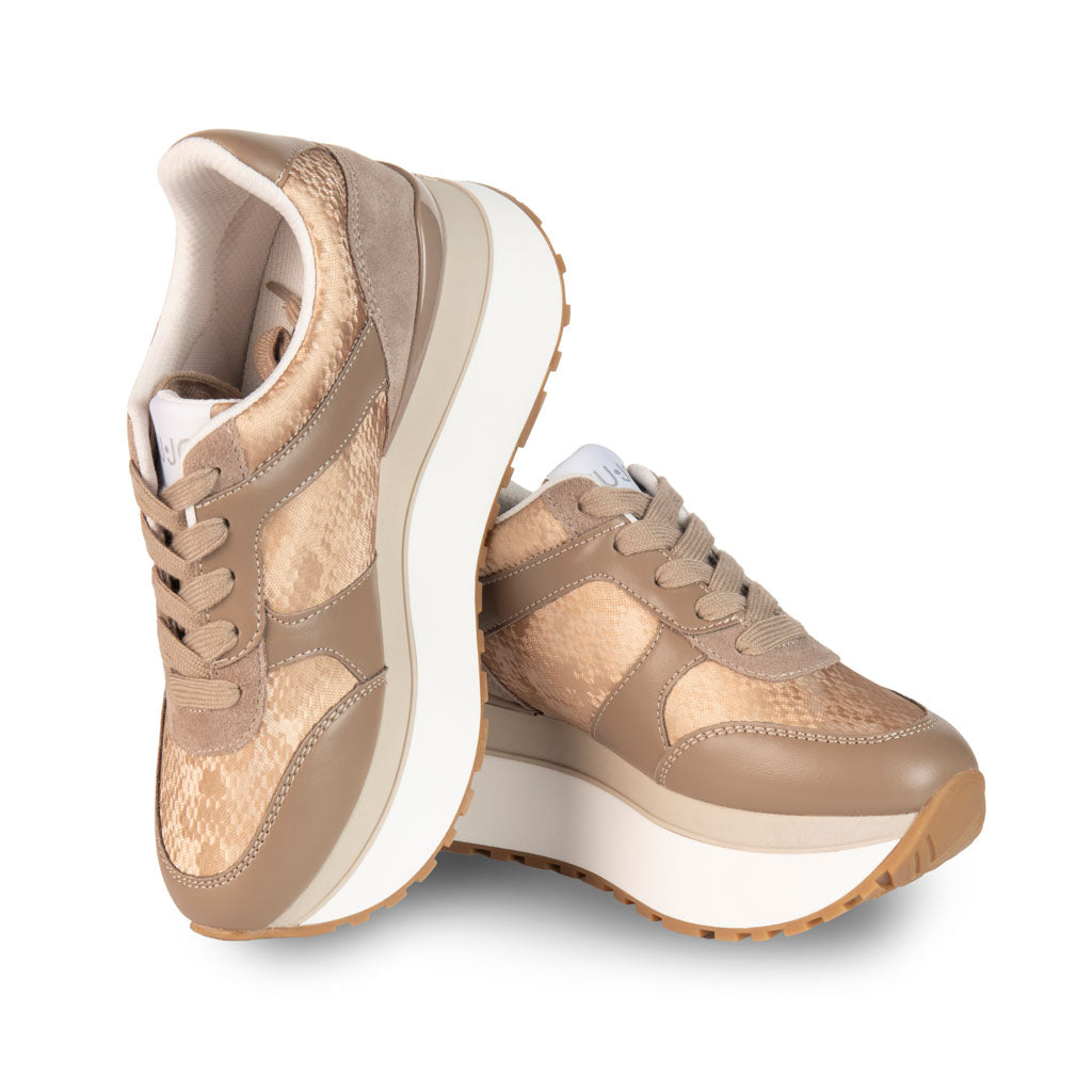 SNEAKERS DONNA LIU JO IN PELLE - COL. HAVANA