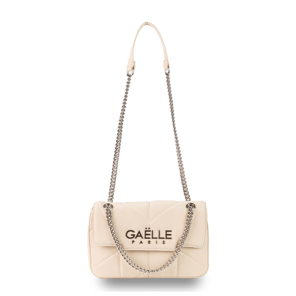 BORSA A TRACOLLA DONNA GAELLE IN ECOPELLE CON CATENA - COL. BURRO