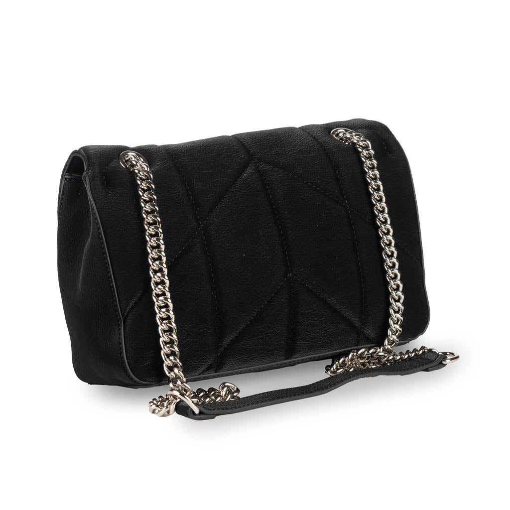 BORSA A TRACOLLA DONNA GAELLE IN ECOPELLE CON CATENA - COL. NERO