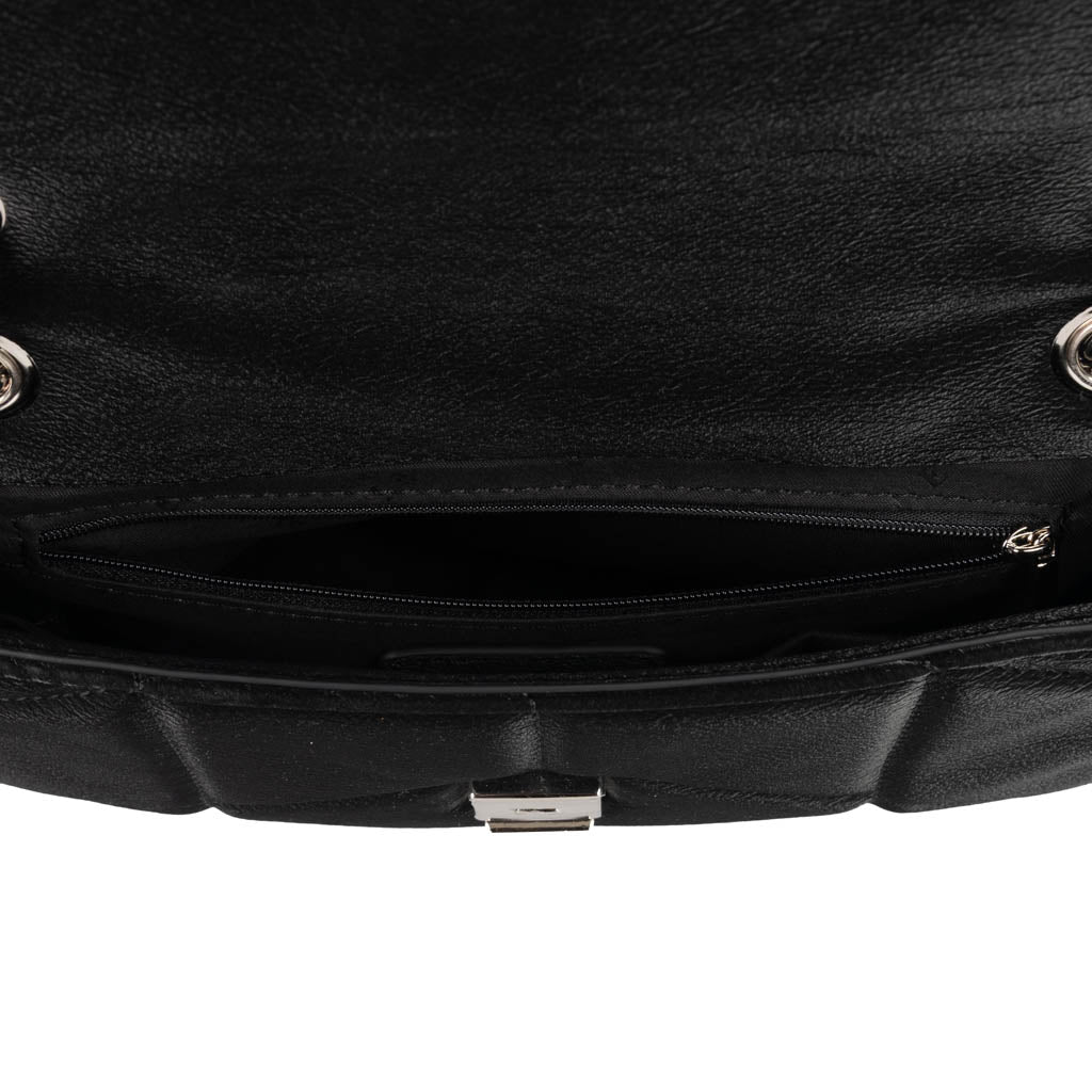 BORSA A TRACOLLA DONNA GAELLE IN ECOPELLE CON CATENA - COL. NERO