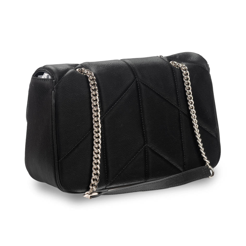 BORSA A SPALLA DONNA GAELLE IN ECOPELLE CON CATENA - COL. NERO