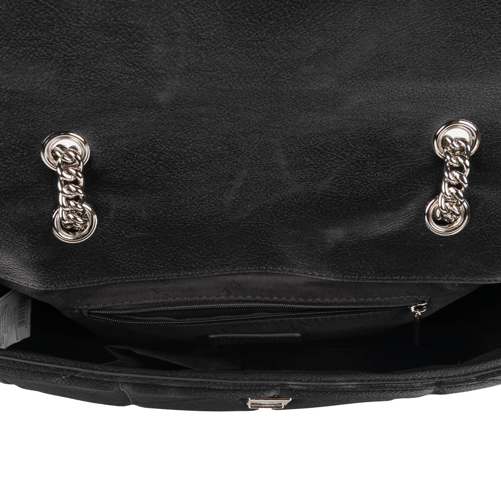 BORSA A SPALLA DONNA GAELLE IN ECOPELLE CON CATENA - COL. NERO