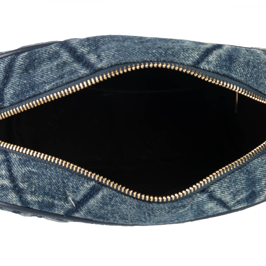 BORSA A TRACOLLA DONNA GAELLE IN DENIM CON LOGO FRONTALE - COL. BLU DENIM