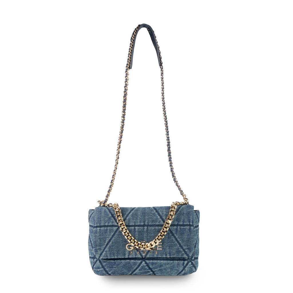 BORSA A TRACOLLA DONNA GAELLE IN DENIM CON CATENA - COL. BLU DENIM