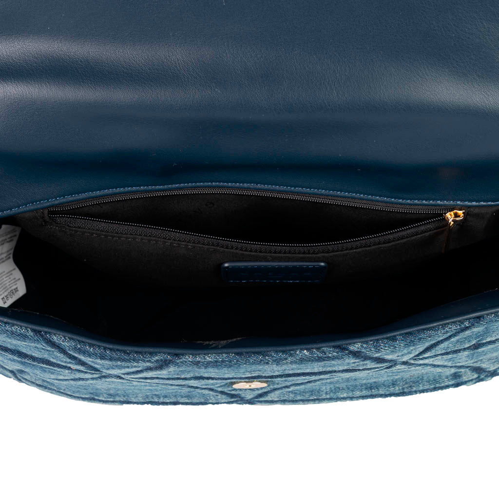 BORSA A TRACOLLA DONNA GAELLE IN DENIM CON CATENA - COL. BLU DENIM