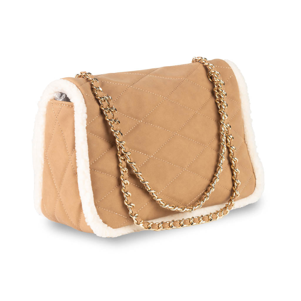 BORSA A TRACOLLA GRANDE DONNA GAELLE CON ECOMONTONE - COL. CAMMELLO
