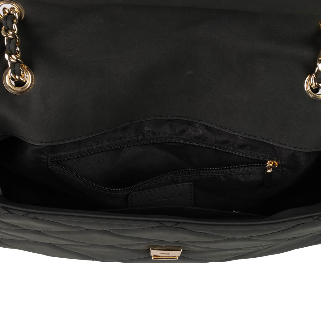BORSA A TRACOLLA GRANDE DONNA GAELLE CON ECOMONTONE - COL. NERO