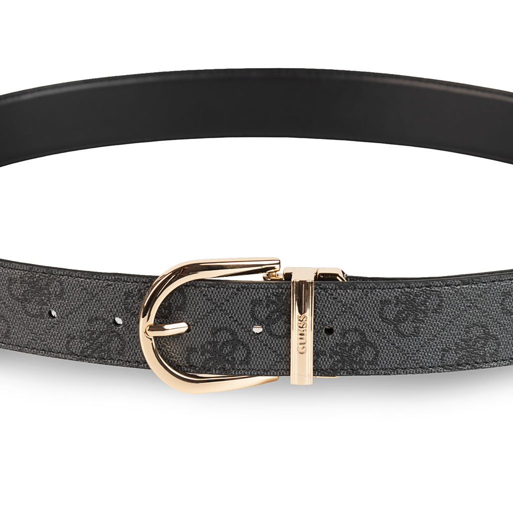 CINTURA DONNA GUESS CON LOGO ALL OVER - COL. COAL