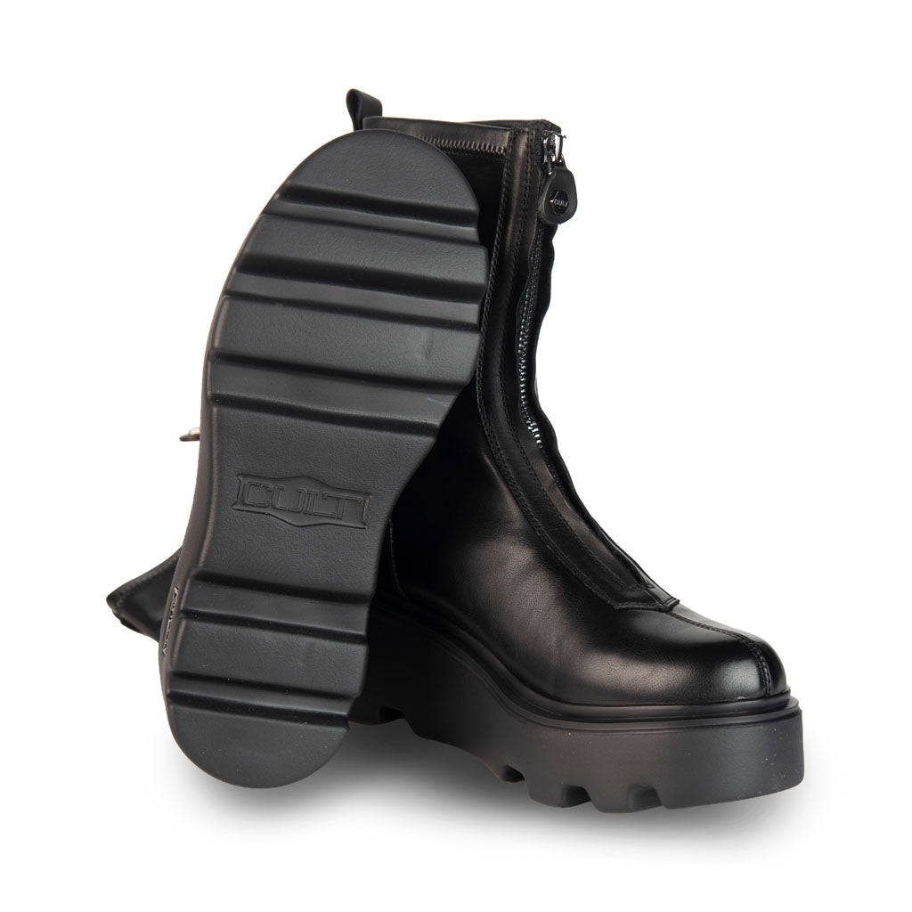STIVALETTI DONNA CULT IN PELLE CON ZIP - COL. NERO
