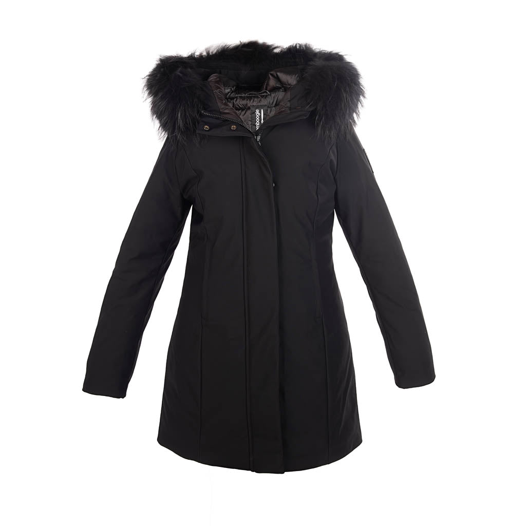 PARKA LUNGO DONNA BOMBOOGIE IN SOFTSHELL ANTIVENTO MOD. "VIENNA" - Colori disponibili: 2