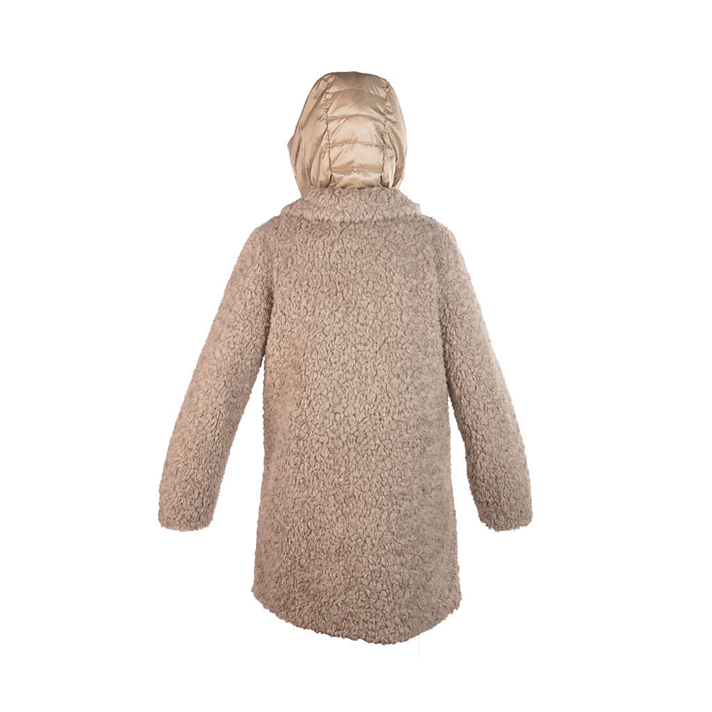 CAPPOTTO LUNGO DONNA BOMBOOGIE IN ECOPELLICCIA MOD. "ODESSA" - Colori disponibili: 2