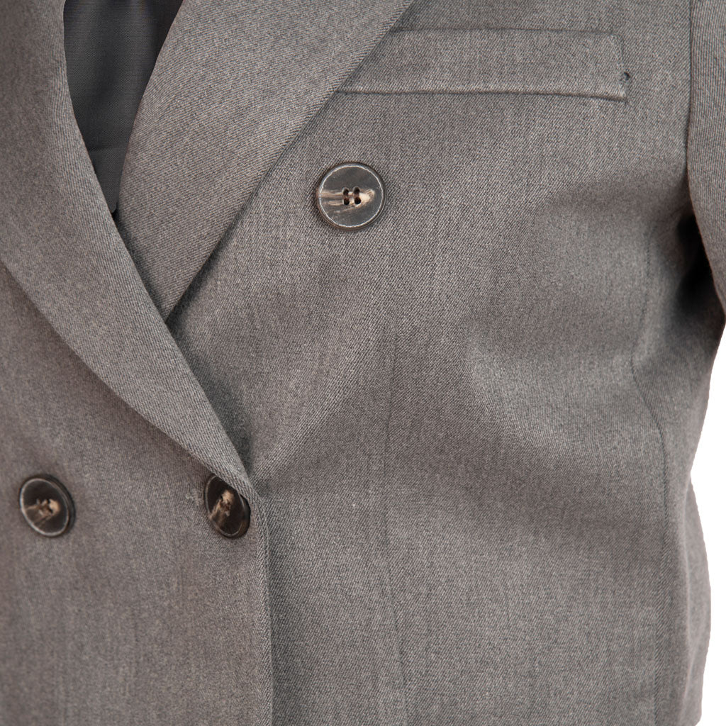 GIACCA CORTA DONNA DOUBLE A MONOPETTO - COL. GRIGIO MELANGE
