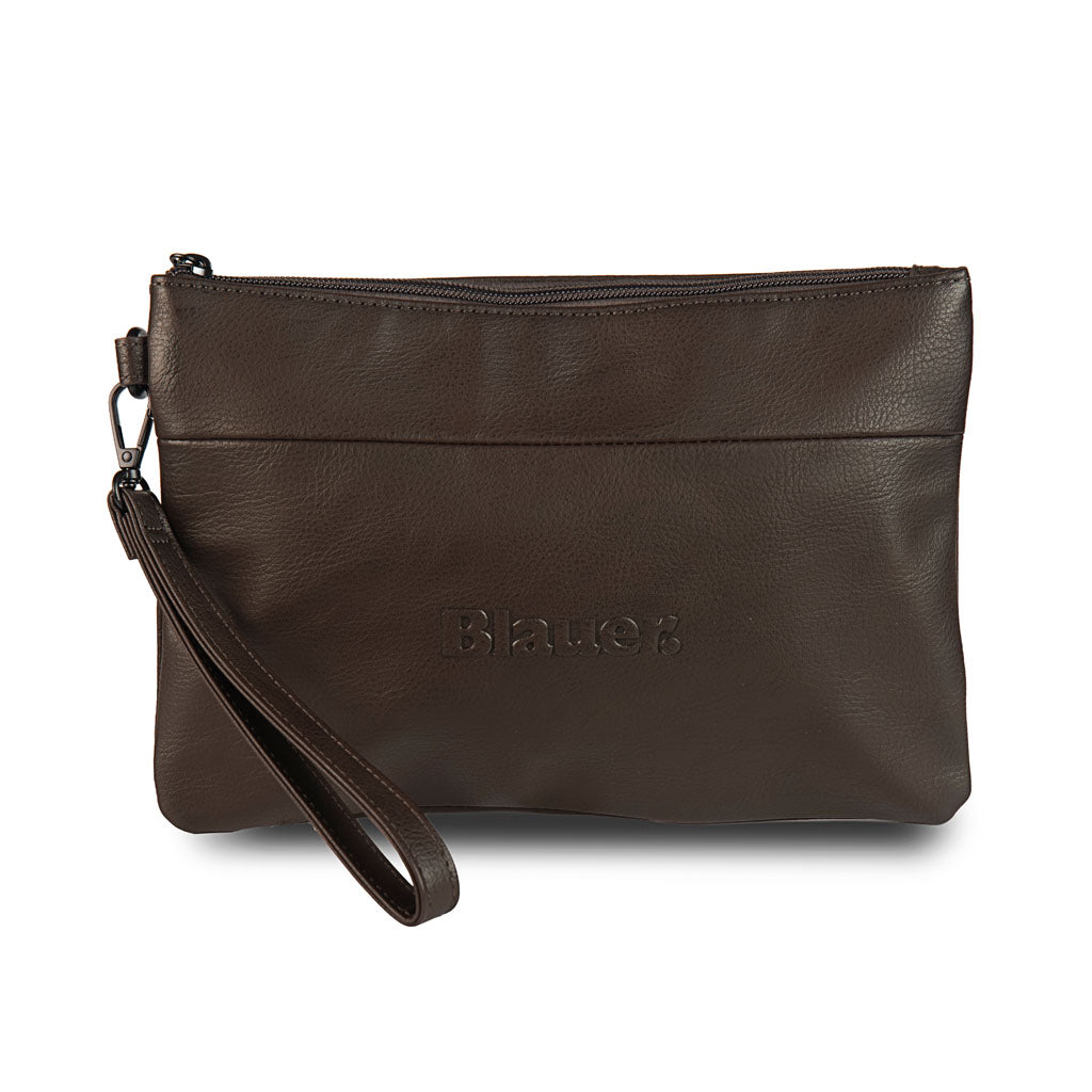 POCHETTE UOMO BLAUER IN ECOPELLE - COL. MARRONE SCURO