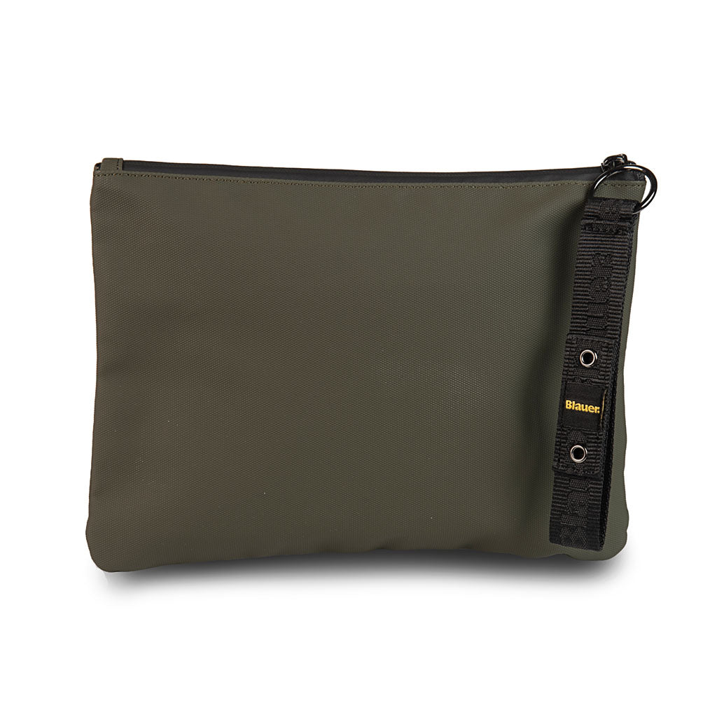 POCHETTE UOMO BLAUER IN TESSUTO CON LOGO - COL. OLIVA