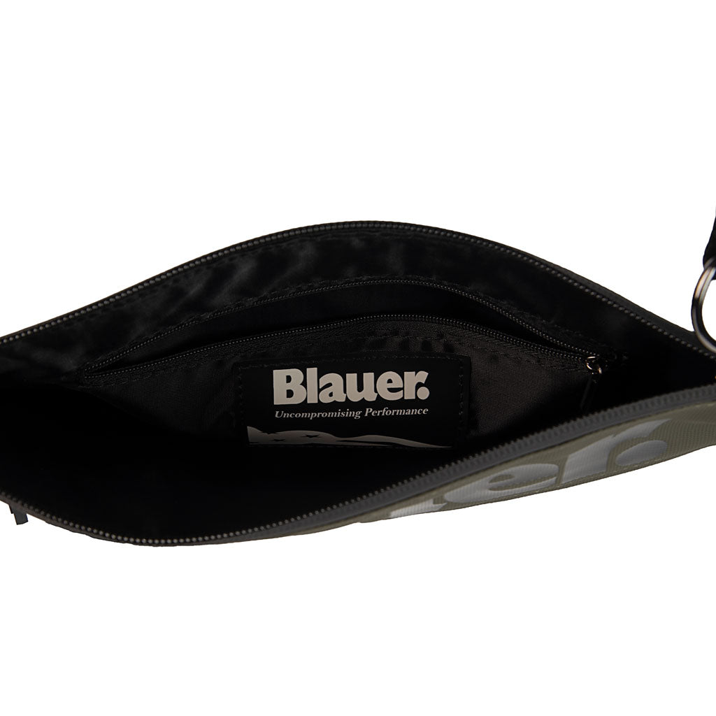 POCHETTE UOMO BLAUER IN TESSUTO CON LOGO - COL. OLIVA