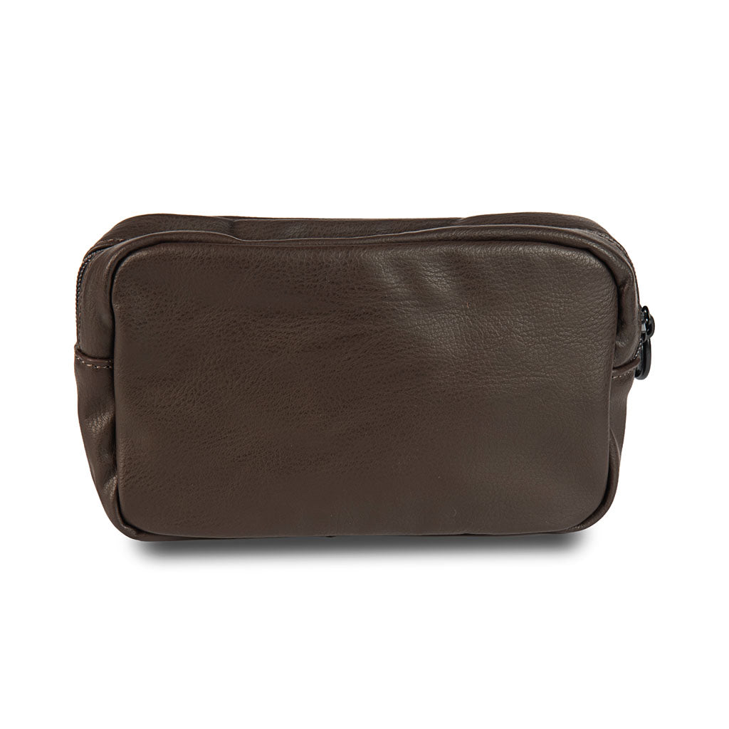POCHETTE UOMO BLAUER IN ECOPELLE CON LOGO IN RILIEVO - COL. MARRONE SCURO