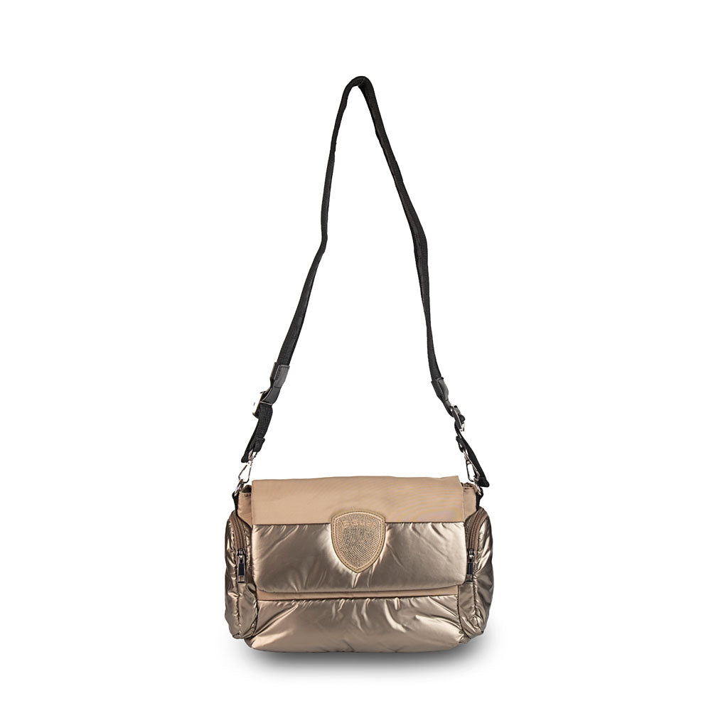TRACOLLA DONNA BLAUER TRAPUNTATA CON LOGO SCUDO MOD. "JENNA" - COL. BEIGE
