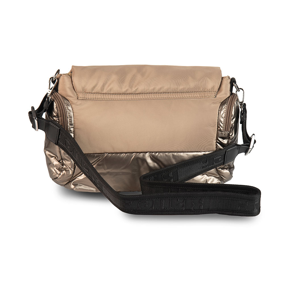 TRACOLLA DONNA BLAUER TRAPUNTATA CON LOGO SCUDO MOD. "JENNA" - COL. BEIGE