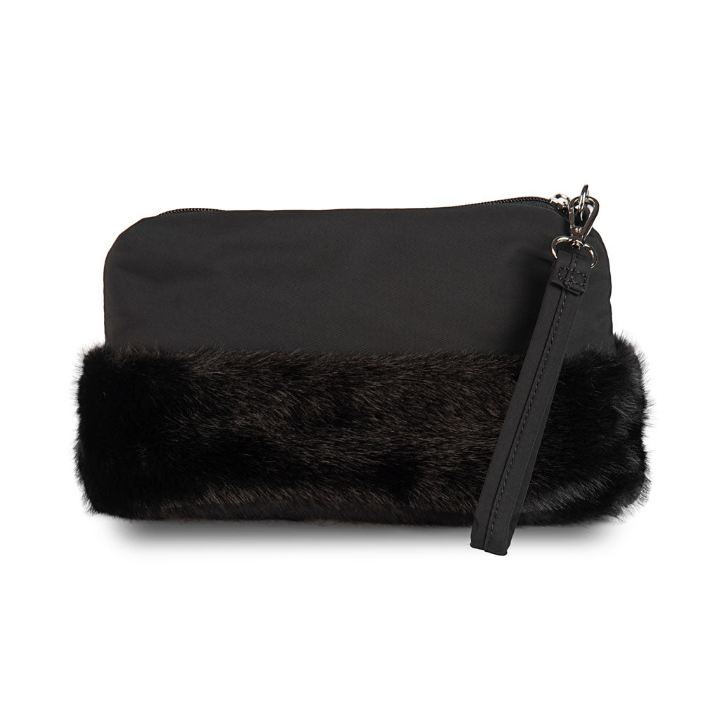 POCHETTE DONNA BLAUER CON PELLICCIA SINTENTICA MOD. "MIRA" - COL. NERO