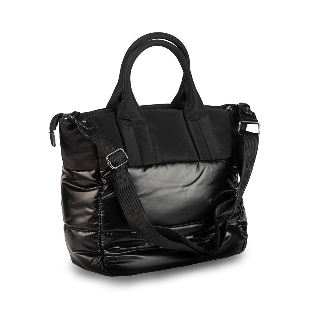 SHOPPER DONNA BLAUER TRAPUNTATA CON LOGO SCUDO - COL. NERO