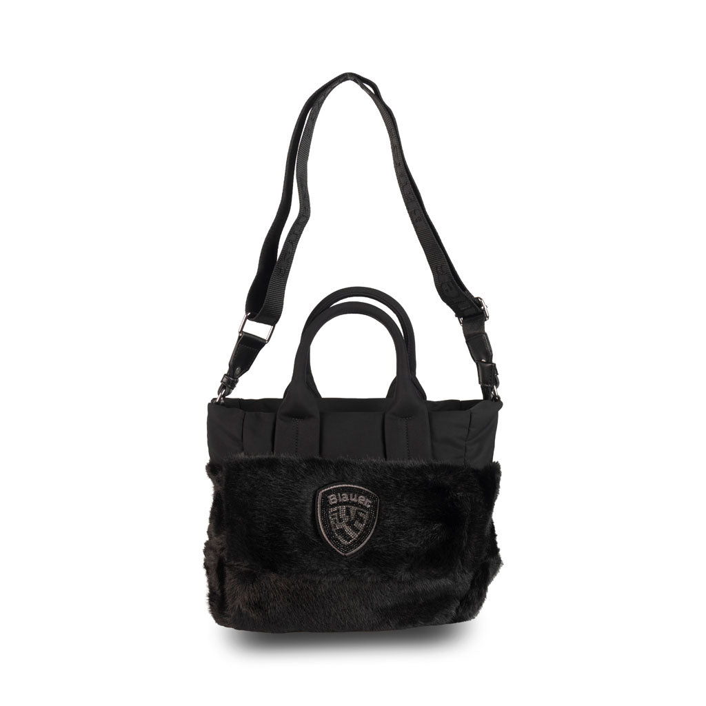 SHOPPER DONNA BLAUER CON PELLICCIA SINTETICA - COL. NERO