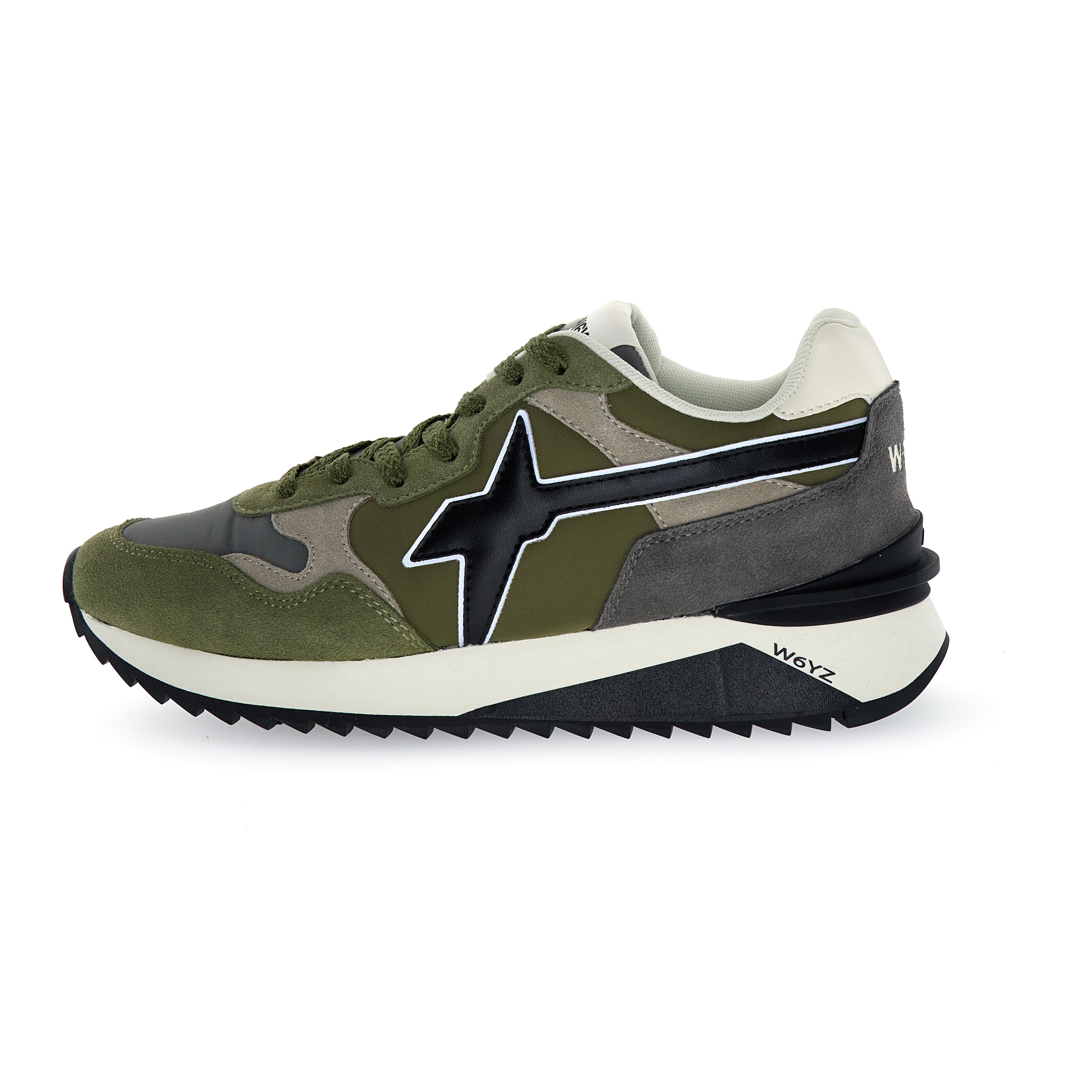 SNEAKERS UOMO W6YZ MOD. "YAK" - COL. MILITARE / GRIGIO