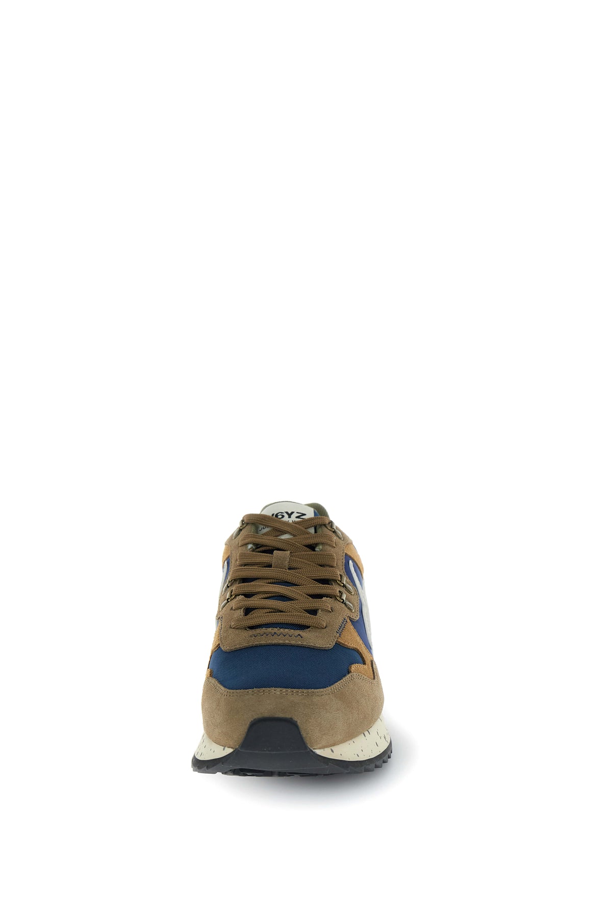 SNEAKERS UOMO W6YZ MOD. "YAK" IN SUEDE E TESSUTO - COL. MARRONE CHIARO / NAVY