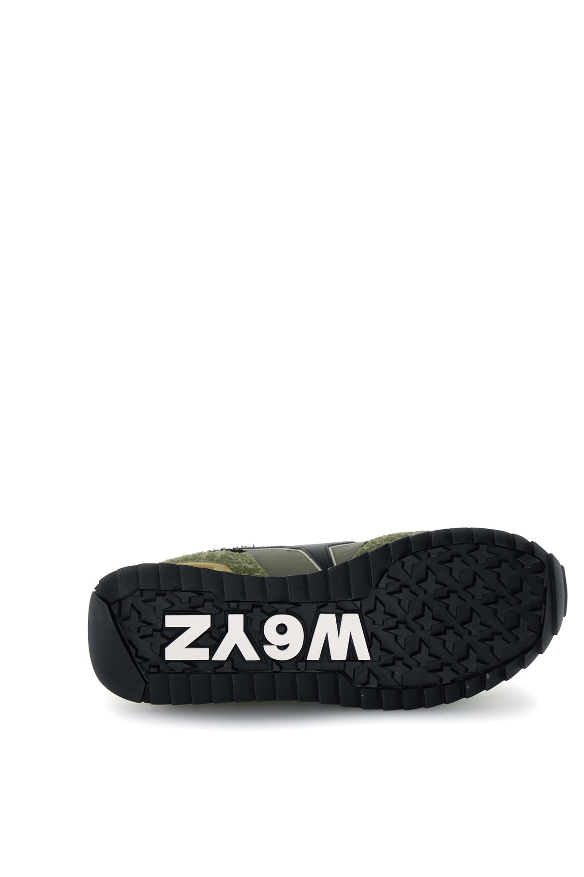 SNEAKERS UOMO W6YZ MOD. "YAK" IN SUEDE E TESSUTO - COL. VERDE MILITARE / NERO