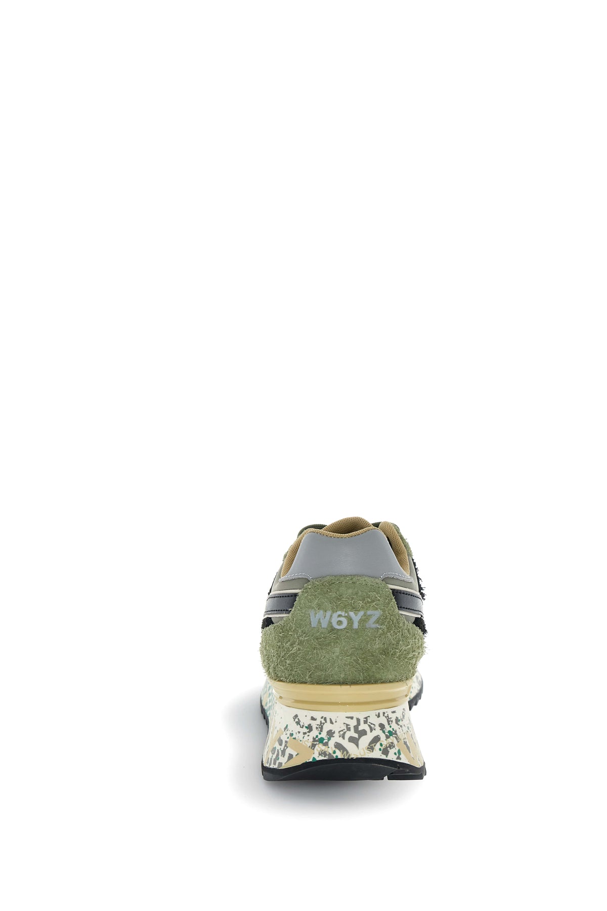SNEAKERS UOMO W6YZ MOD. "YAK" IN SUEDE E TESSUTO - COL. VERDE MILITARE / NERO