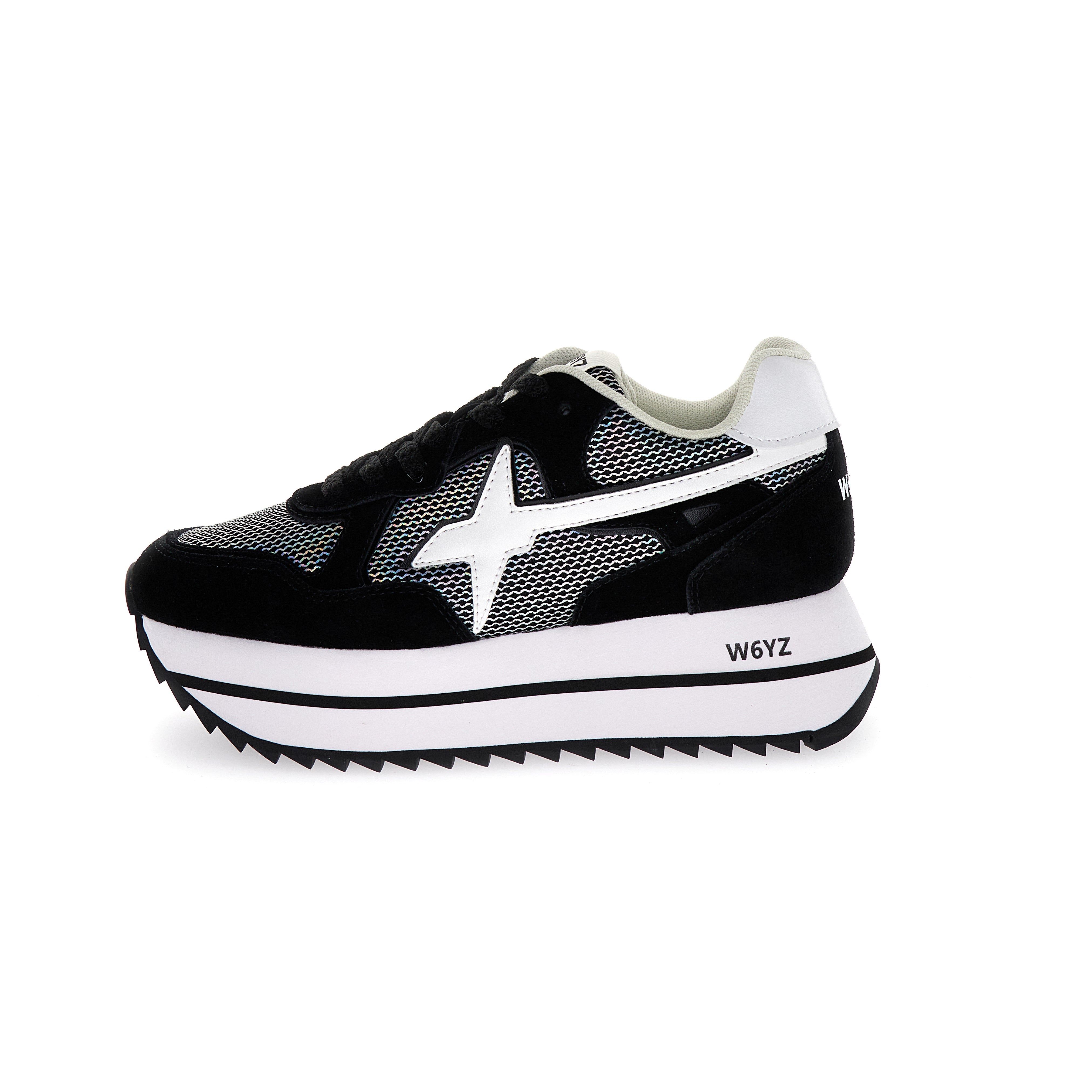 SNEAKERS DONNA W6YZ MOD. "DEVA" - COL. NERO / BIANCO