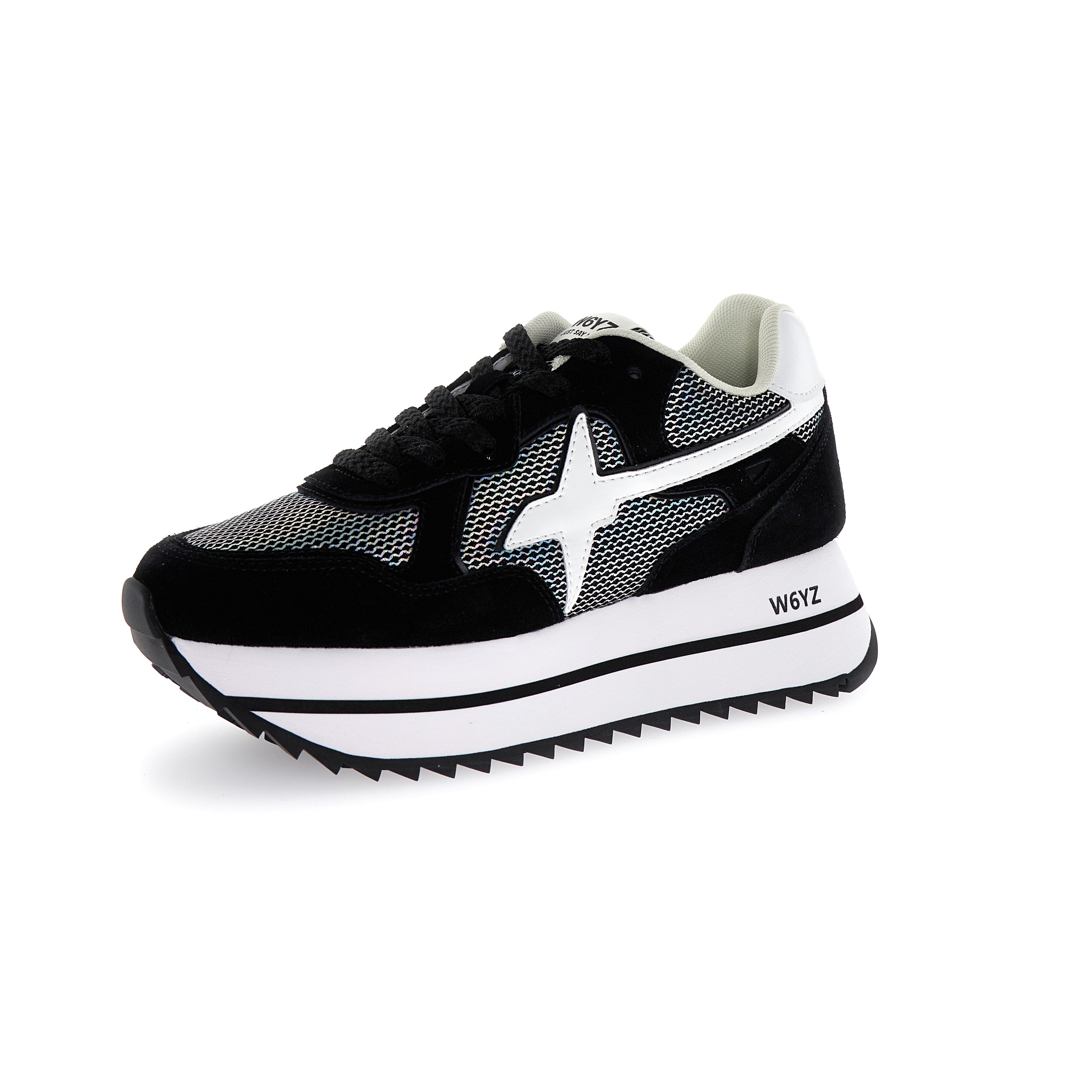 SNEAKERS DONNA W6YZ MOD. "DEVA" - COL. NERO / BIANCO