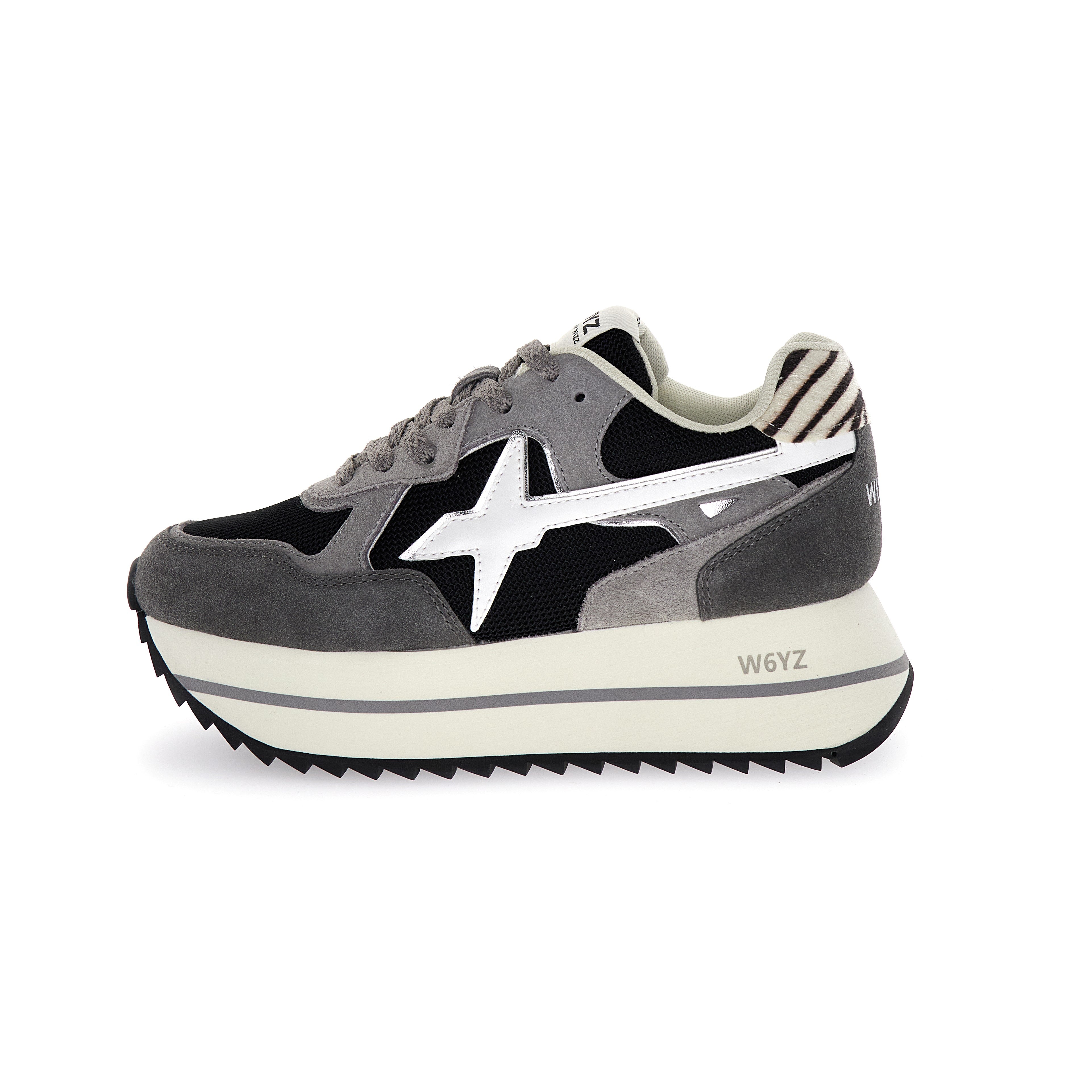 SNEAKERS DONNA W6YZ MOD. "DEVA" - COL. ANTRACITE / NERO