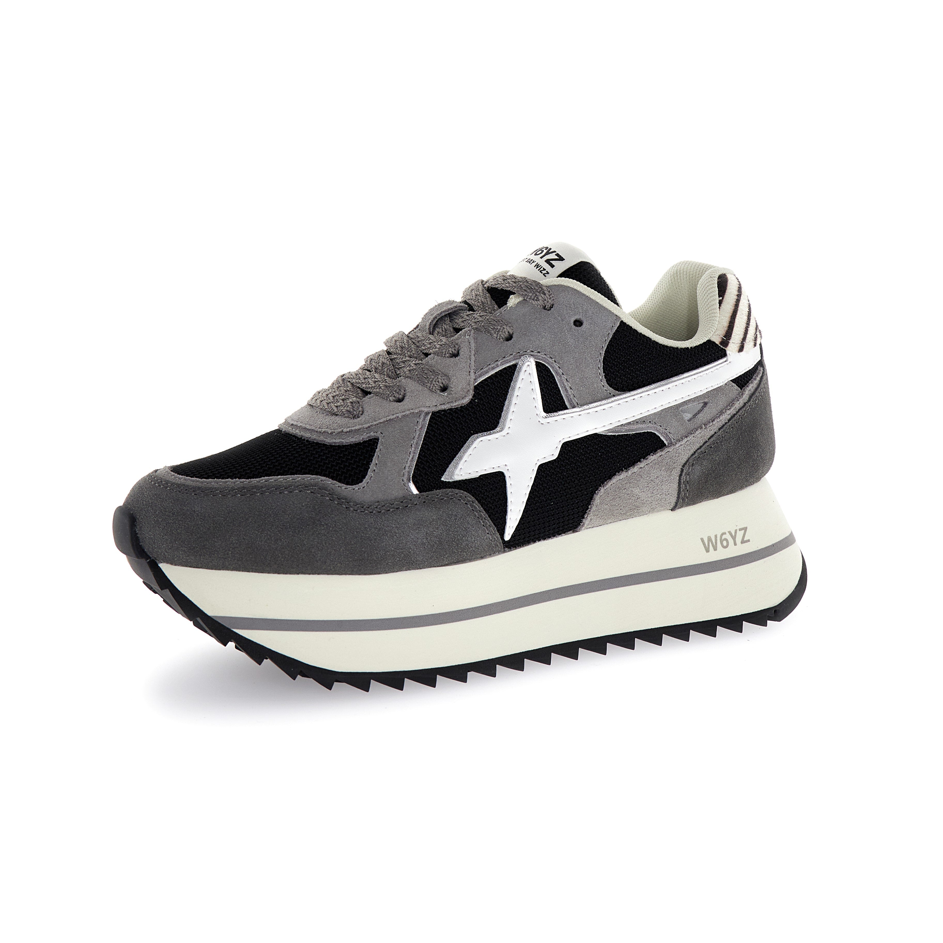 SNEAKERS DONNA W6YZ MOD. "DEVA" - COL. ANTRACITE / NERO