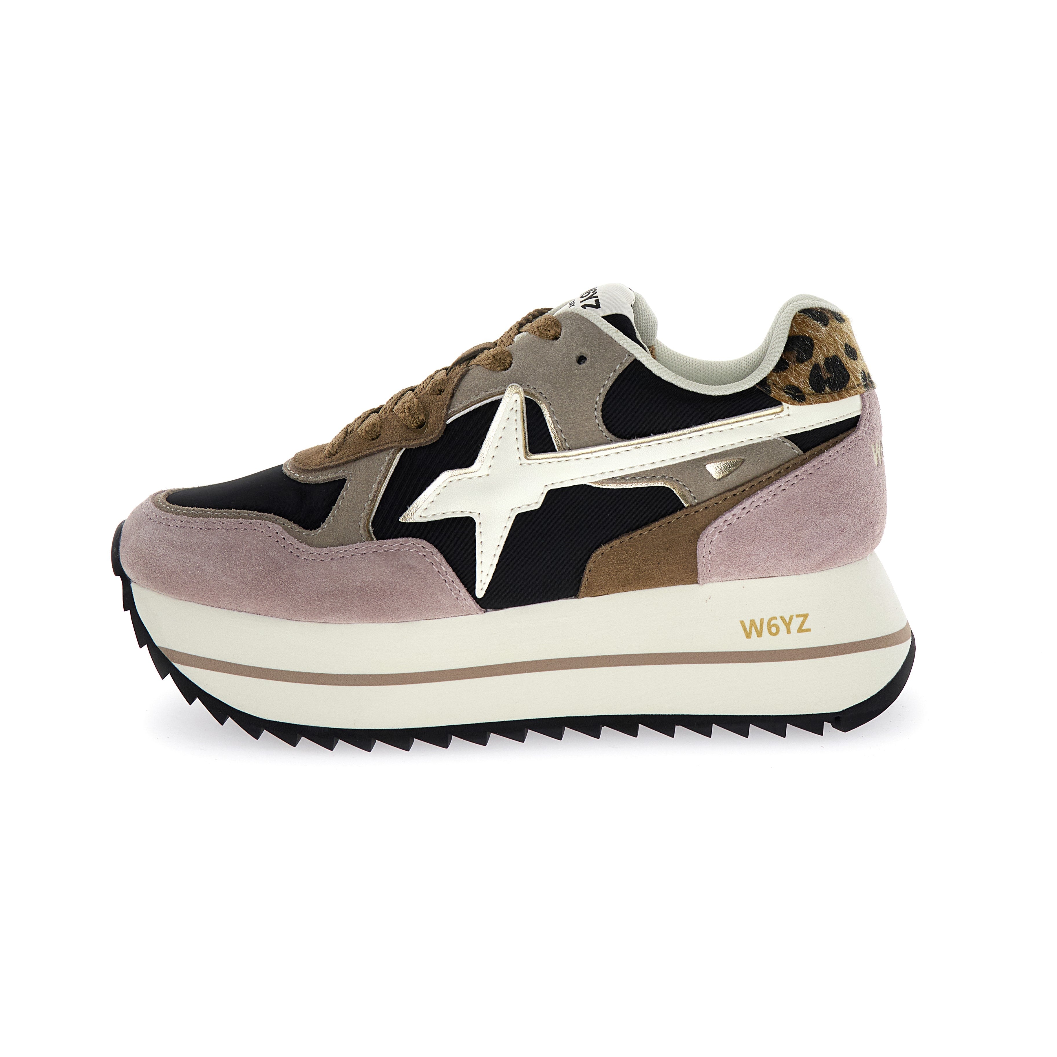 SNEAKERS DONNA W6YZ MOD. "DEVA" - COL. GRIGIO / ROSA