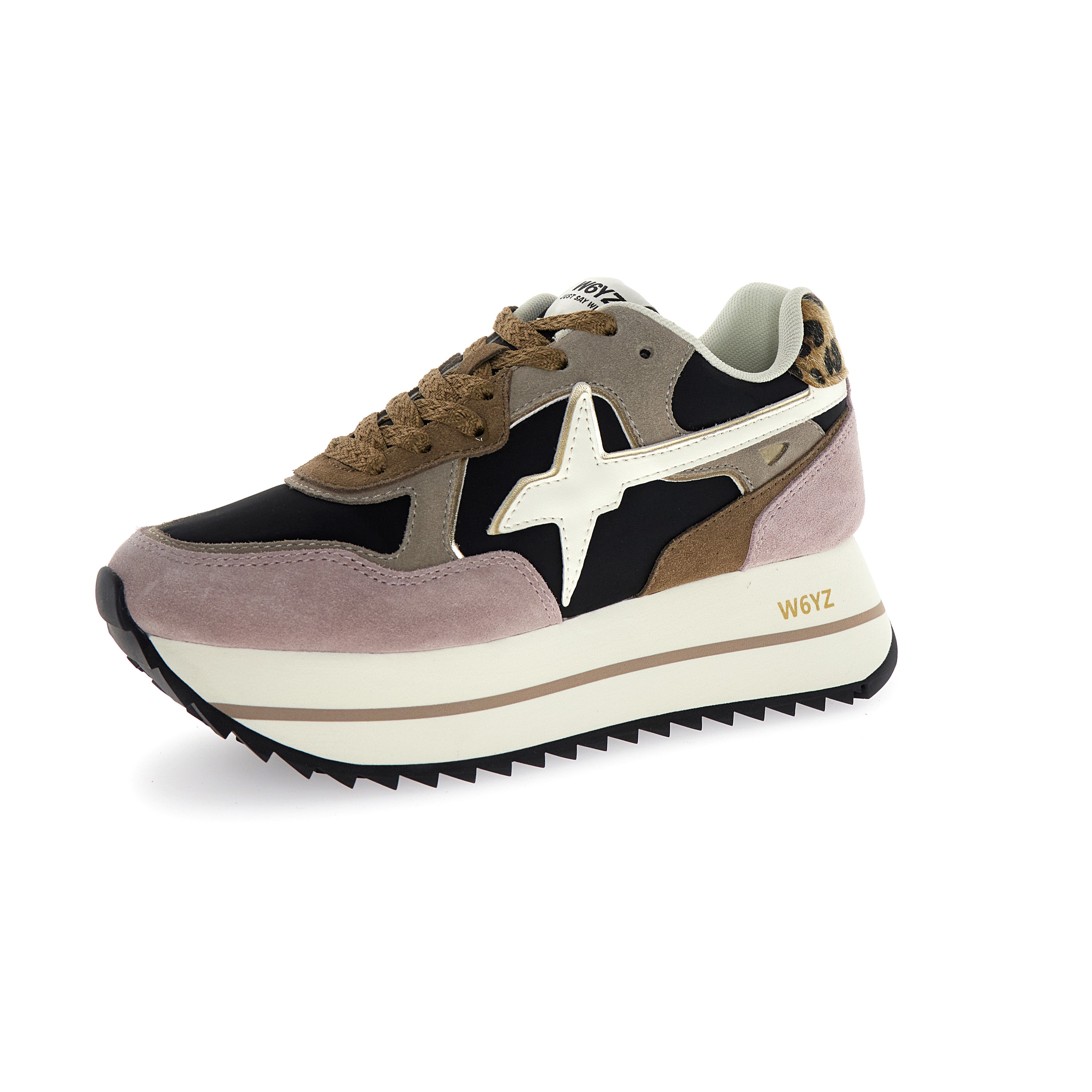 SNEAKERS DONNA W6YZ MOD. "DEVA" - COL. GRIGIO / ROSA