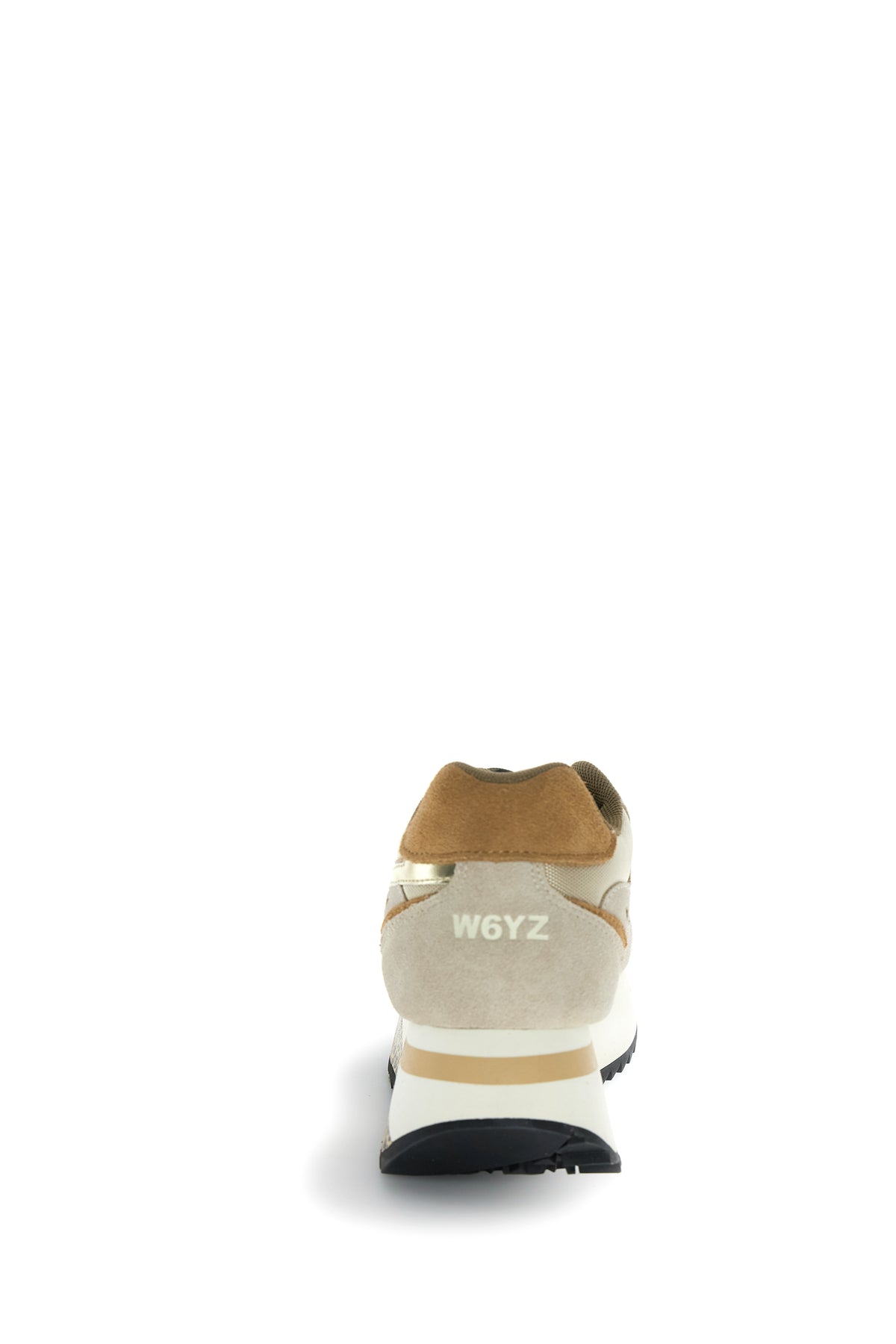 SNEAKERS DONNA W6YZ MOD. "DEVA" IN SUEDE E TESSUTO CON DETTAGLI ANIMALIER - COL. TORTORA / BEIGE