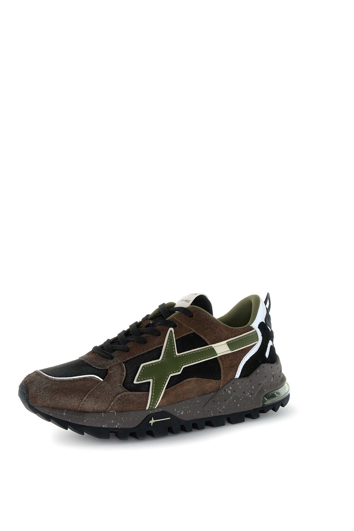 SNEAKERS UOMO W6YZ MOD. "BREEZE" IN SUEDE E TESSUTO SINTETICO - COL. MARRONE SCURO / NERO