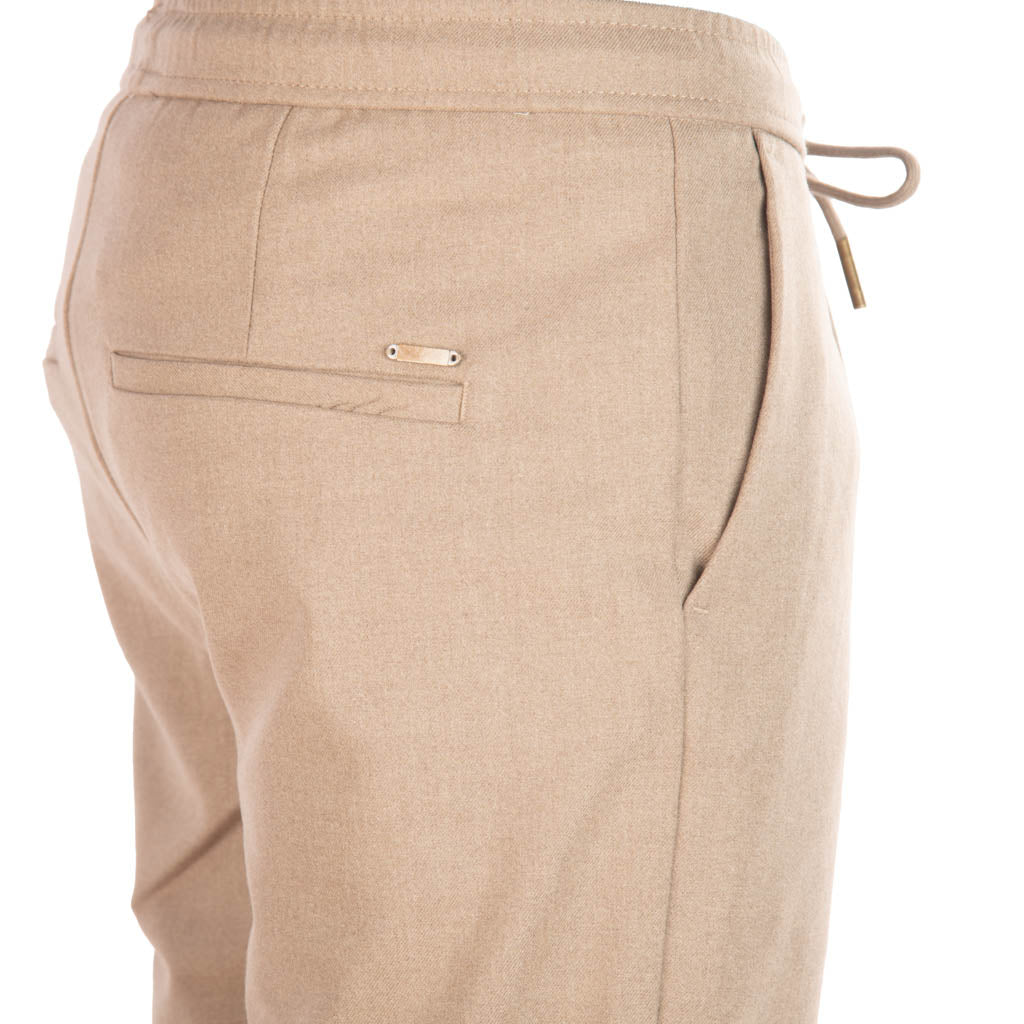 PANTALONI JOGGER GIANNI LUPO IN MISTO VISCOSA - COL. CAMEL