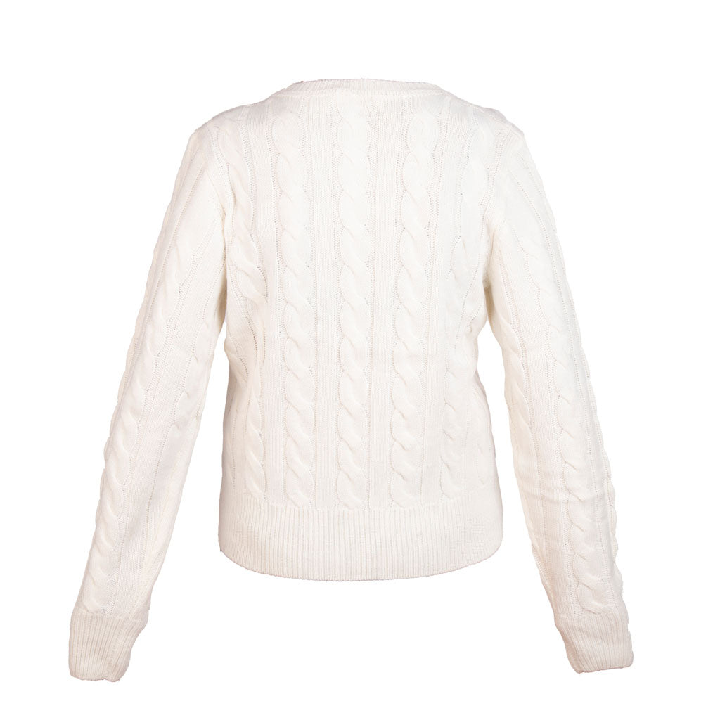 MAGLIA DONNA GIANNI LUPO A TRECCE IN MISTO LANA - COL. CREMA
