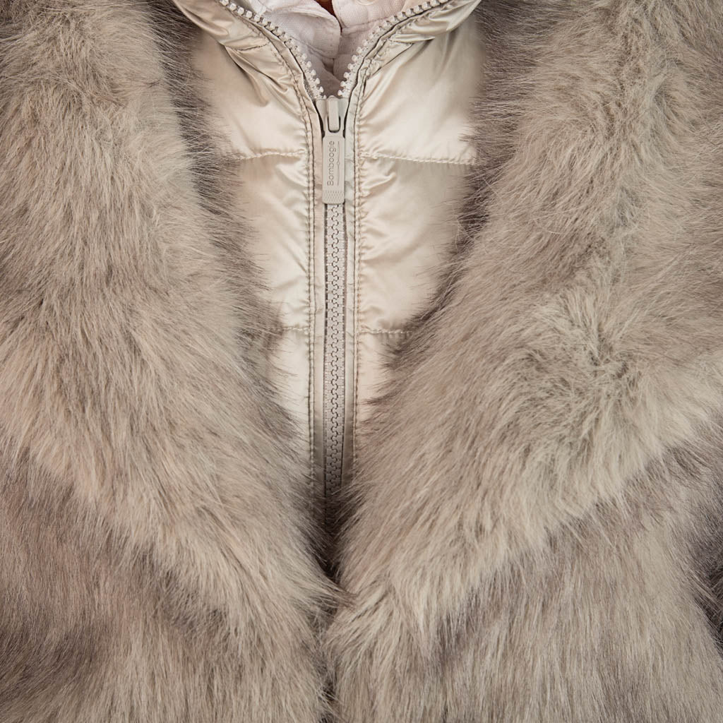CAPPOTTO CORTO DONNA BOMBOOGIE ECOPELLICCIA - COL. GREY FOG