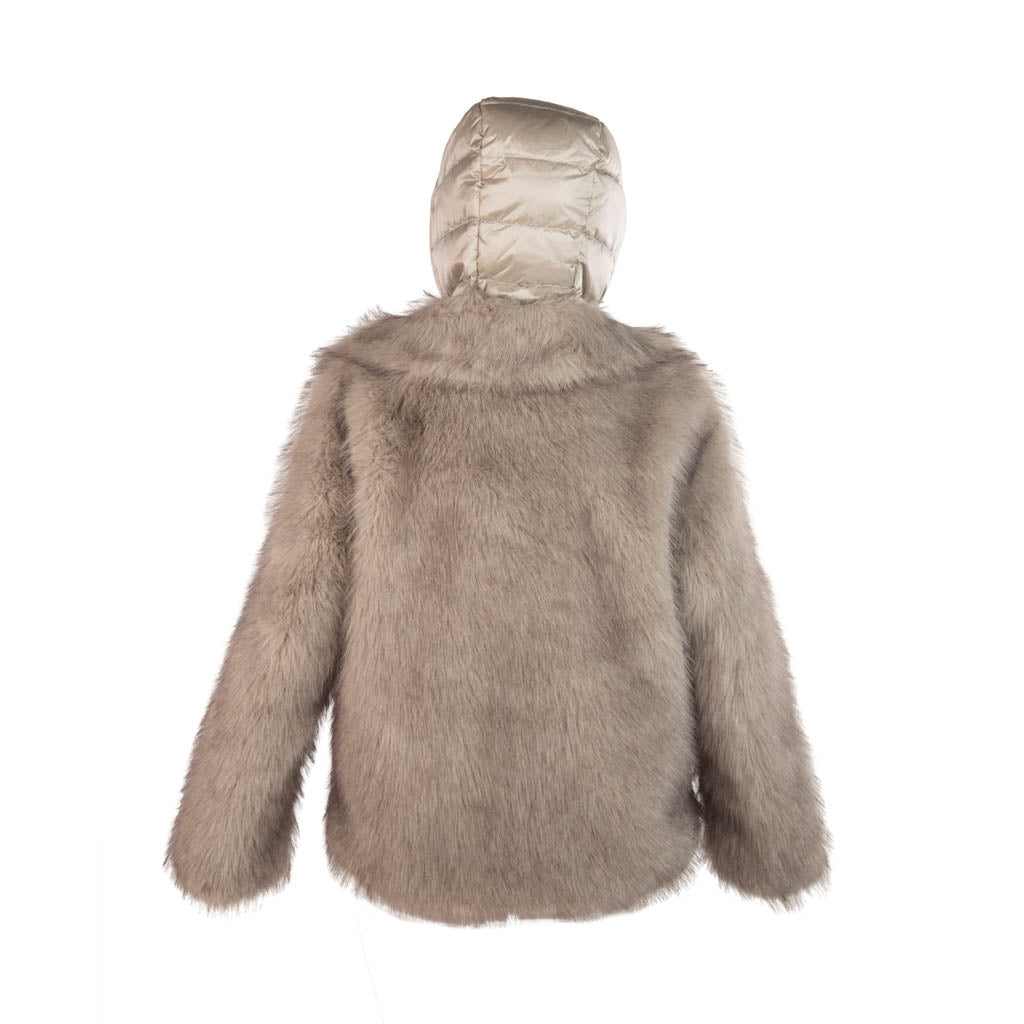 CAPPOTTO CORTO DONNA BOMBOOGIE ECOPELLICCIA - COL. GREY FOG