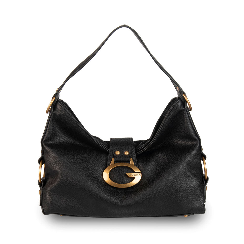 BORSA MEDIA DONNA GUESS MOD. "CAMDEN" CON G LOGO - COL. NERO