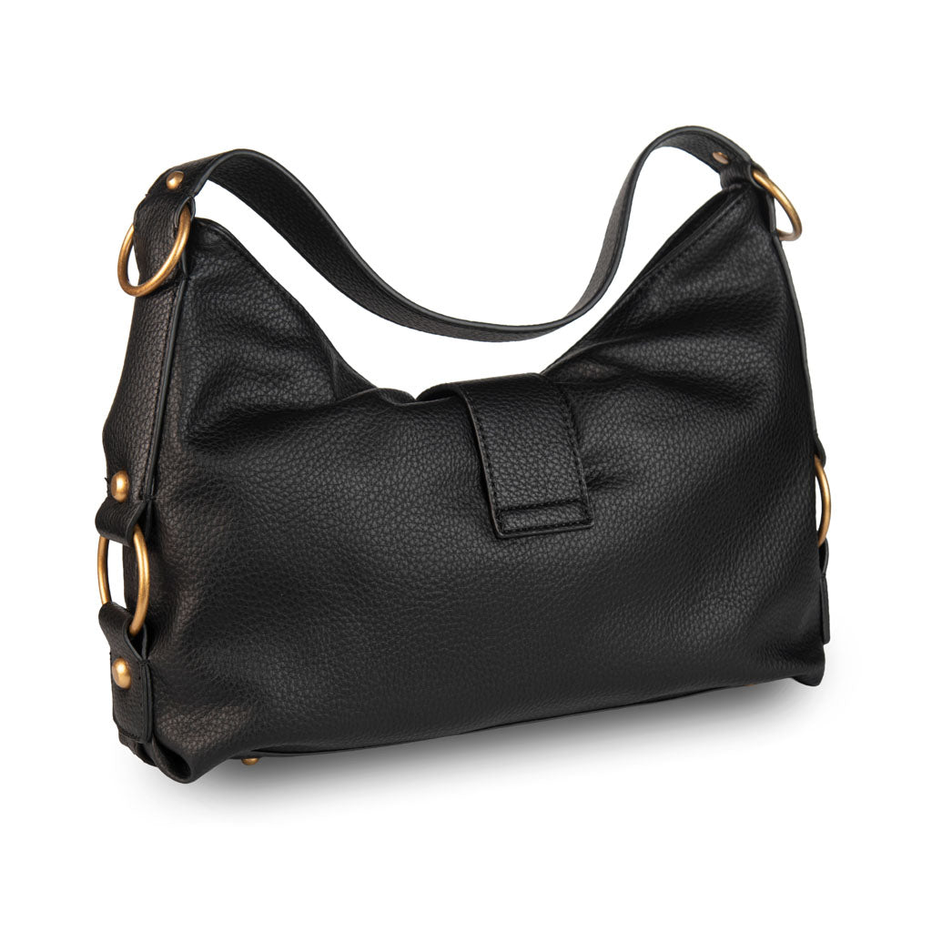 BORSA MEDIA DONNA GUESS MOD. "CAMDEN" CON G LOGO - COL. NERO