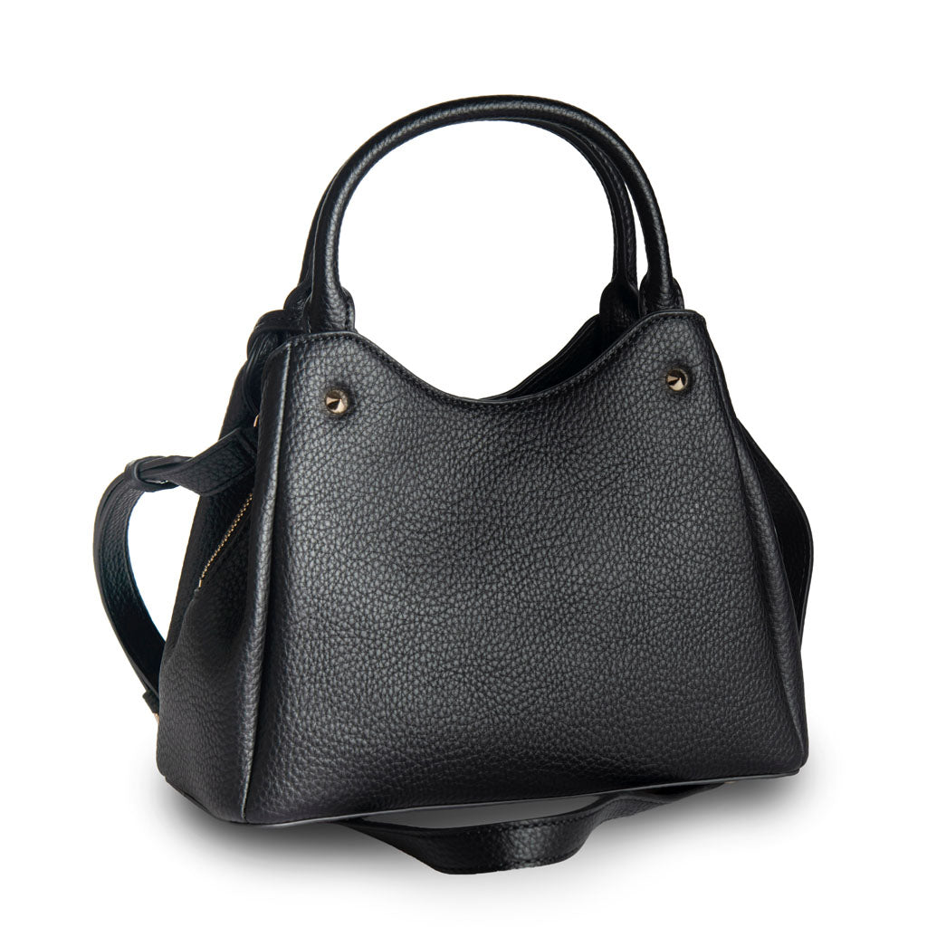 BORSA DONNA GUESS CON LOGO TRIANGOLO E CHARM PORTAMONETE - COL. NERO