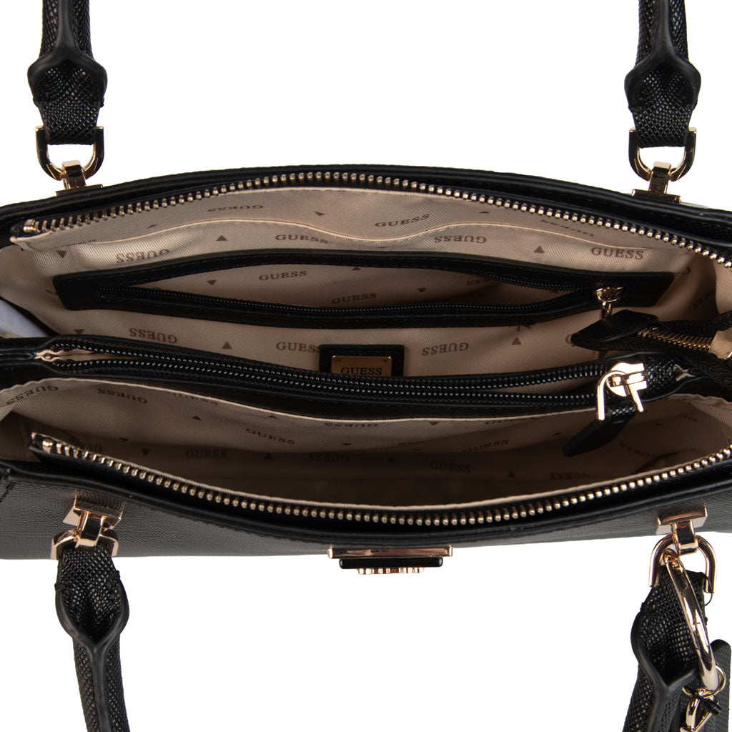 BORSA DONNA GUESS MOD. "NOELLE" SAFFIANO - COL. NERO