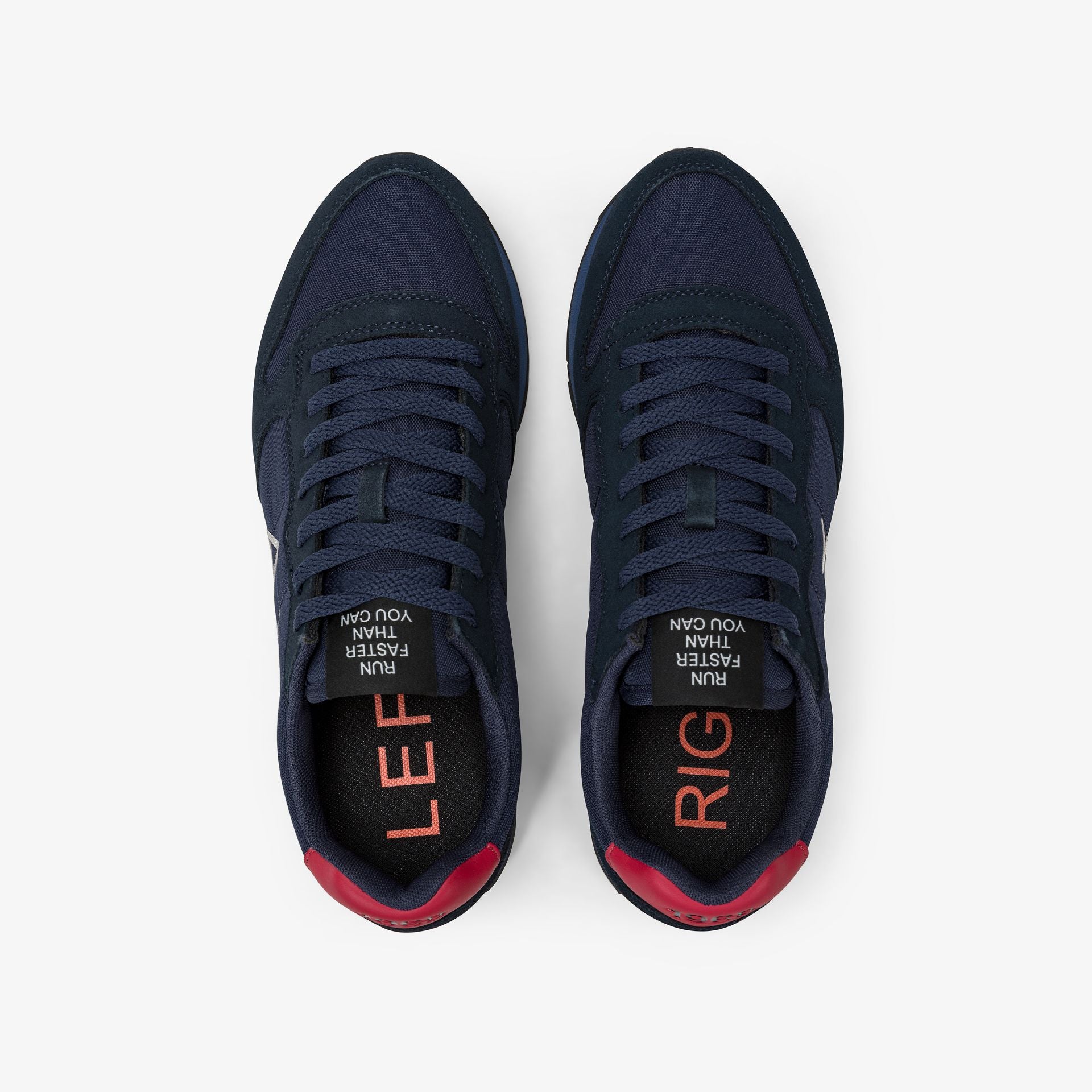 SNEAKERS UOMO SUN68 MOD. "TOM SOLID" IN NYLON E SUEDE - COL. BLU NAVY / BORDEAUX