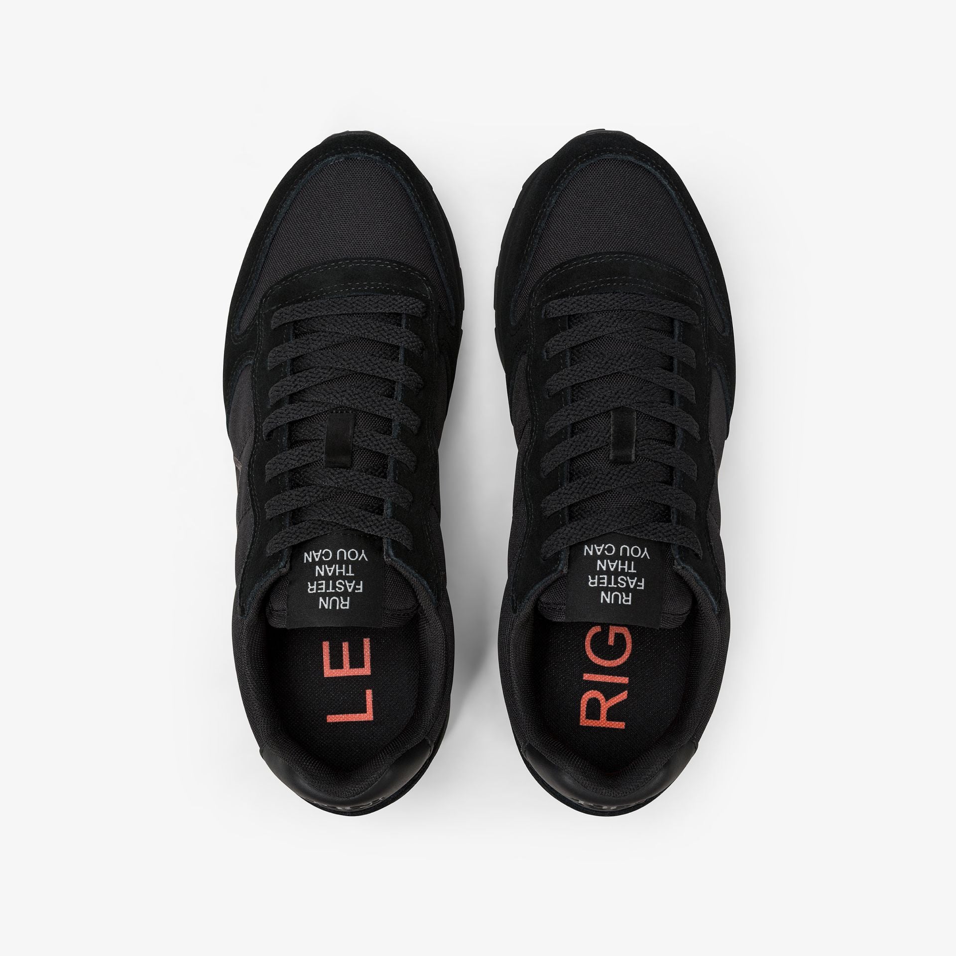 SNEAKERS UOMO SUN68 MOD. "TOM SOLID" IN NYLON E SUEDE - COL. NERO / GRIGIO SCURO