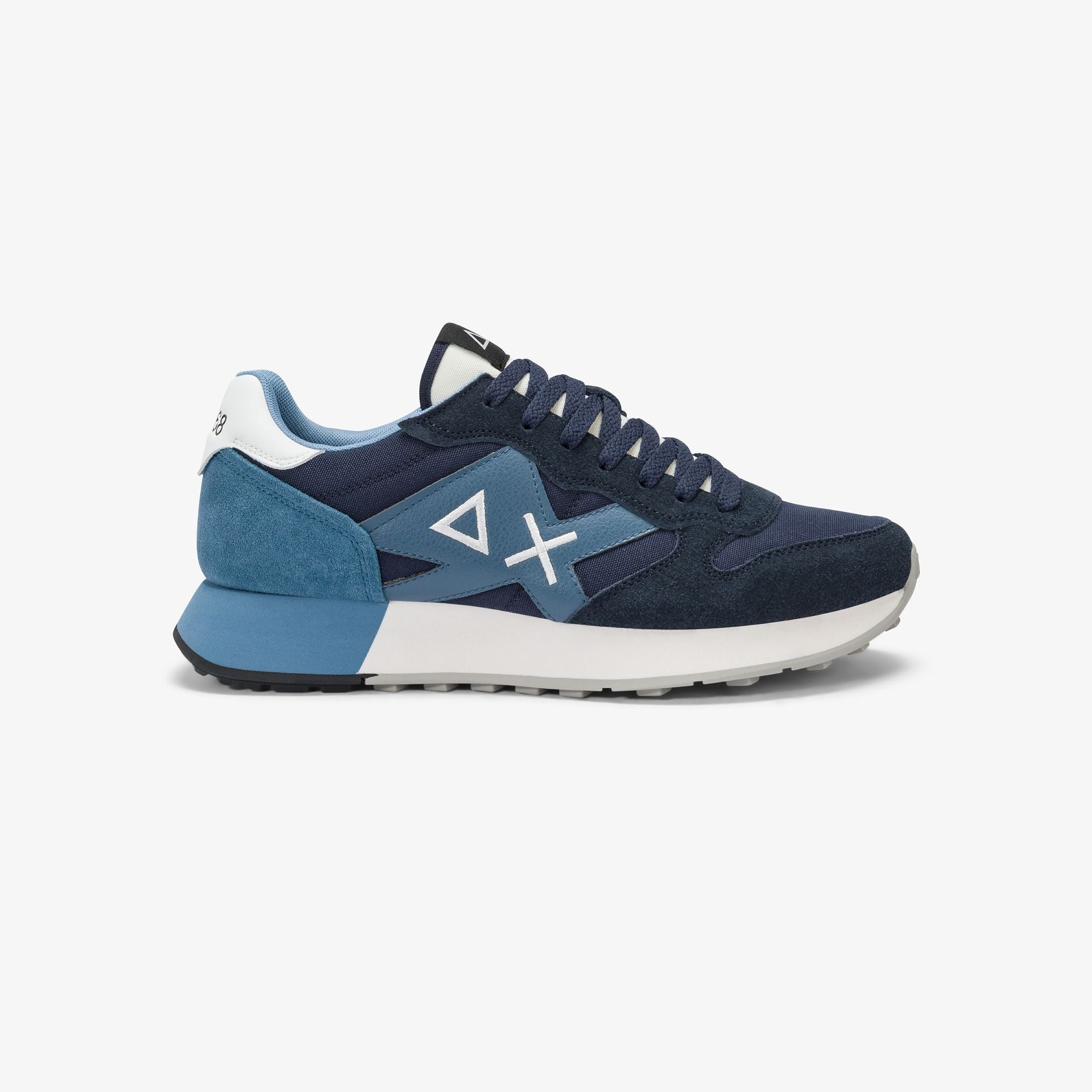SNEAKERS UOMO SUN68 MOD. "JAKI SOLID" IN NYLON E SUEDE - COL. BLU NAVY